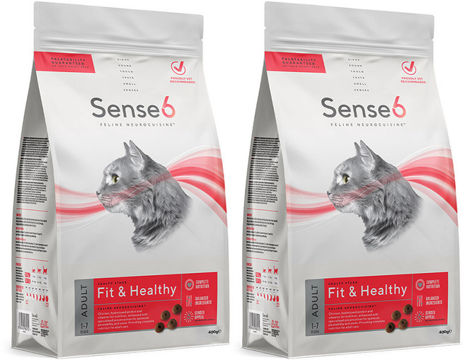 센스6 어덜트용 핏 앤 헬씨 고양이 사료, 닭, 2개, 400g
