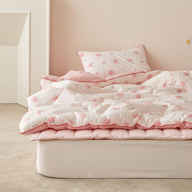 마틸라 아동용 디어프렌드 고밀도 순면 차렵이불 + 베개커버 세트, 생일파티