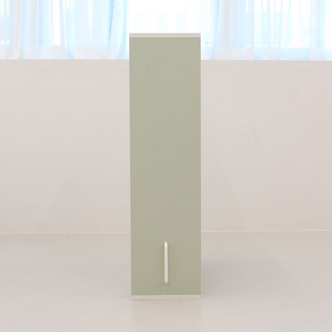 무드핏 슬라이딩 냉장고 1단 틈새장 상부장 300, 세이지그린