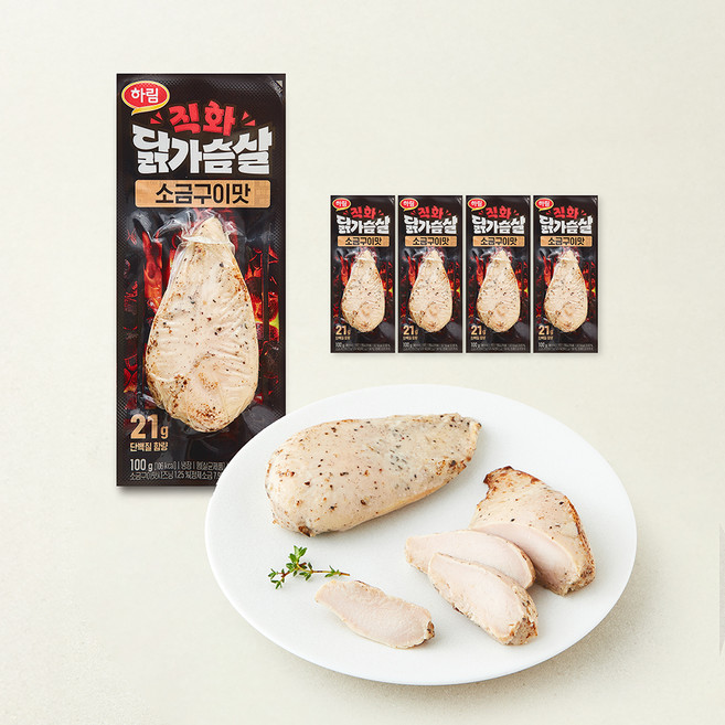 주식회사 하림 직화 닭가슴살 소금구이맛, 100g, 5개, 1개입