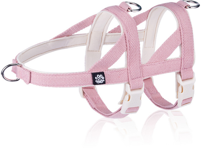 멍템 강아지 탈출방지 하네스, 파스텔 핑크, 1개