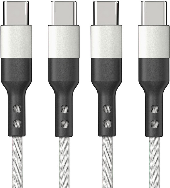 구스페리 C타입 to C타입 단선방지 고속충전케이블 60W, 1m, 화이트, 2개