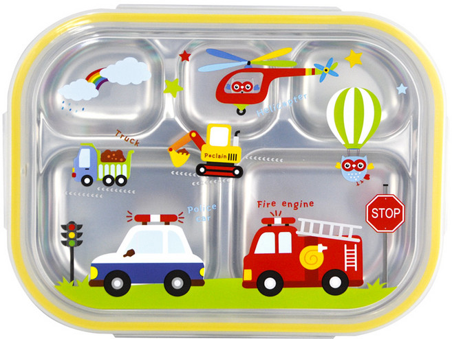 부릉부릉 국산 스텐 식판도시락, 혼합색상, 단품, 1개