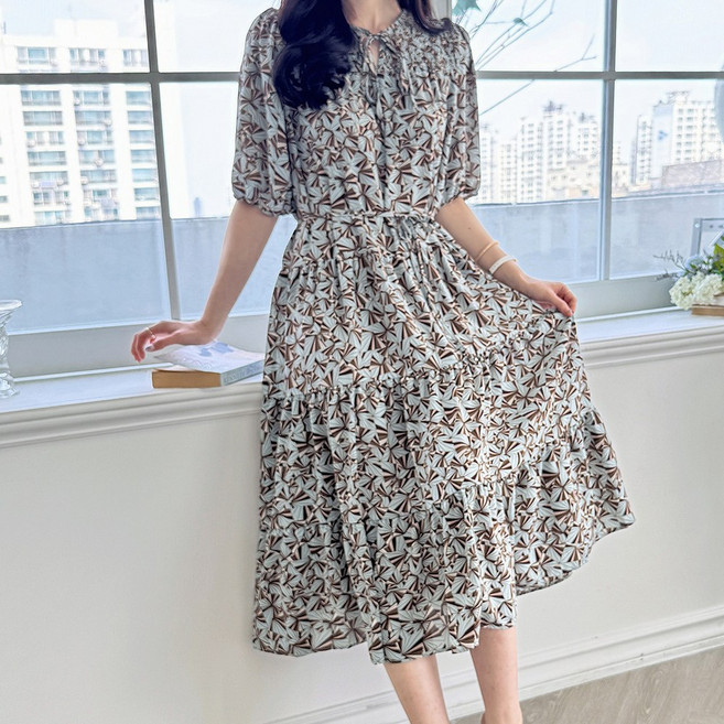 루시다 그레이스 패턴 쿨링 원피스