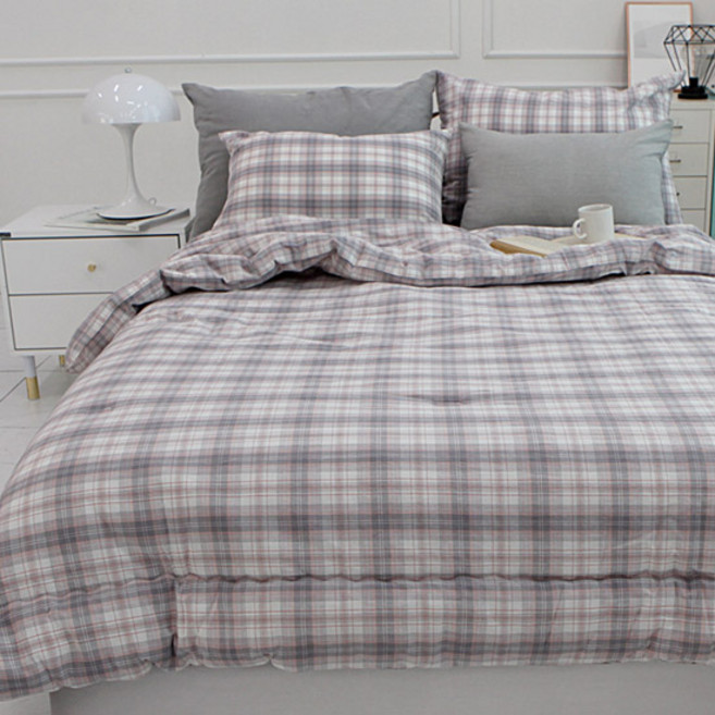 보몽드 국내제조 면30수 선염 사계절 차렵이불 아이비체크