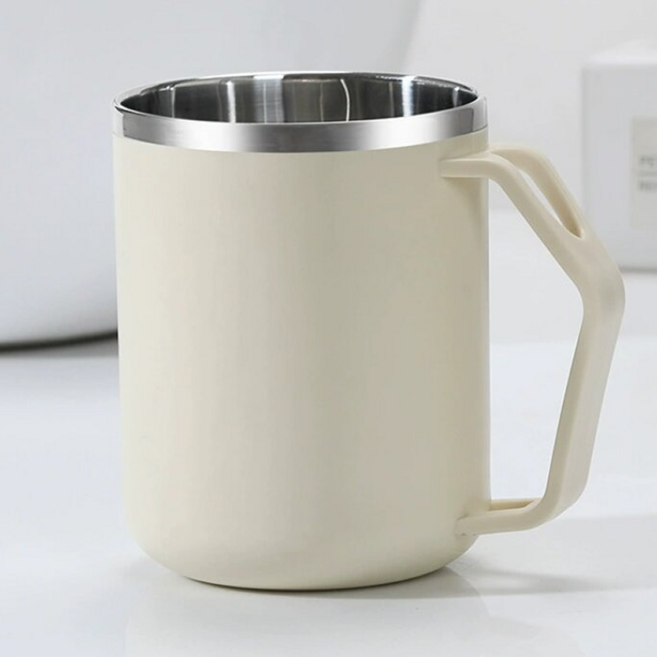 모바이브 304 스텐 칫솔 꽂이 양치컵, 베이지, 1개