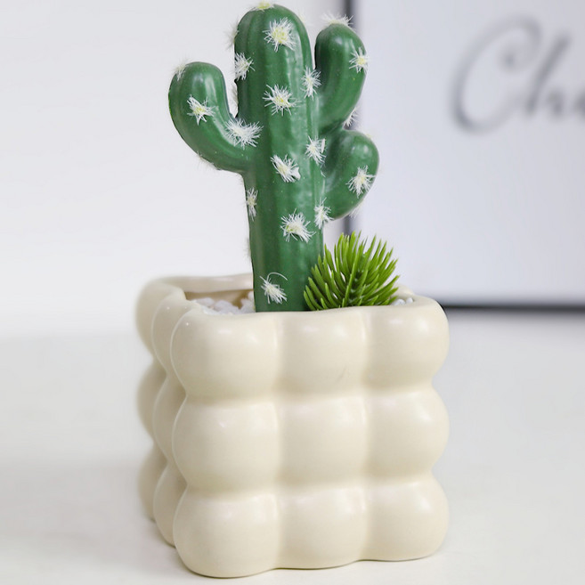 소유공간 버블볼 인조 녹색 식물 화분 세트 S261-0191FR, TYPE 2, 1세트