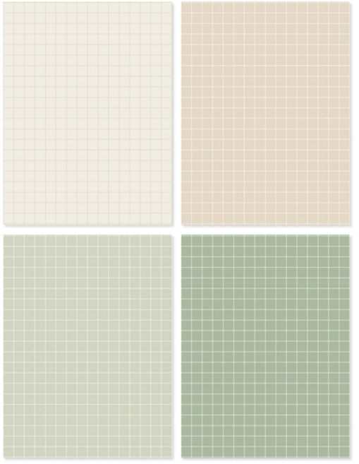 모노라이크 메모지 스무디 ver 3 4종 세트, GridOatmeal + GridLatte + GridGreentea + GridOlive, 1세트