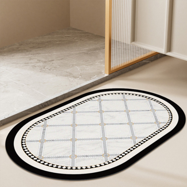 위더홈 모던 앤틱 타일 패턴 발매트, 그리드