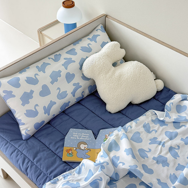 프랑브아즈 아동용 썸머코들 인견 쿨리즘 누빔 베개커버, Blue