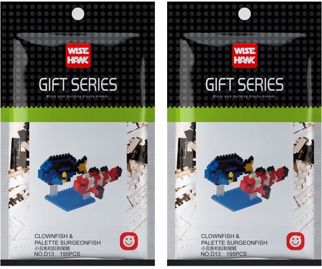 와이즈호크 나노블럭 열대어 D13wh, 혼합색상, 2개