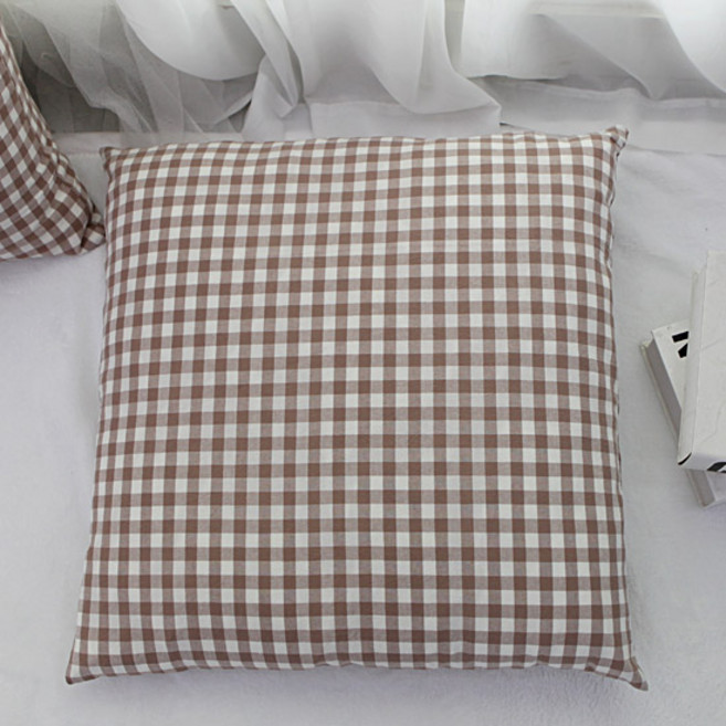 보몽드 국내제조 면30수 선염 사계절 방석커버, 포니체크 테디브라운