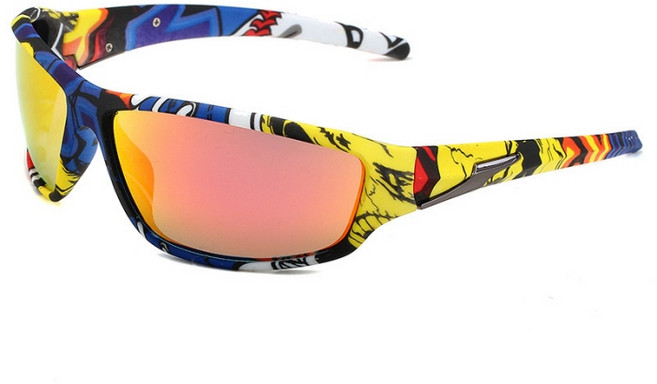 아메리칸로드 남성용 유니크 밀리터리 스포츠선글라스 HR2469, 패턴옐로우, 1개