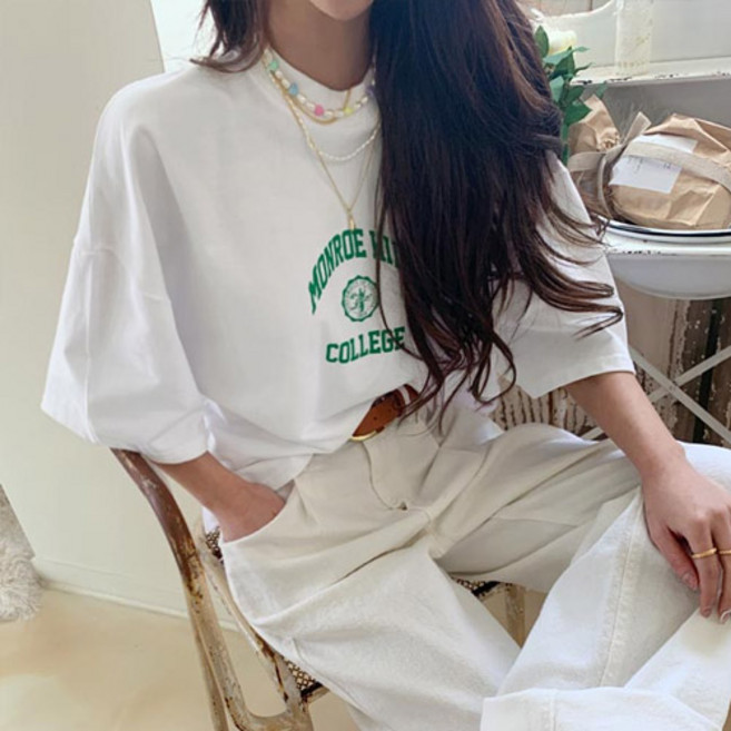 난닝구 여성용 스하보 나염 반팔 티셔츠