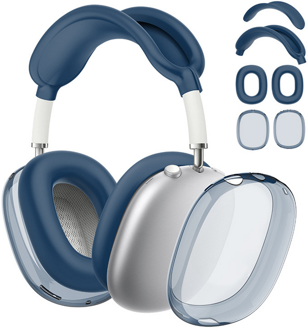 탑피아 깔끔한 에어팟맥스 커버 세트, 다크블루, 1세트