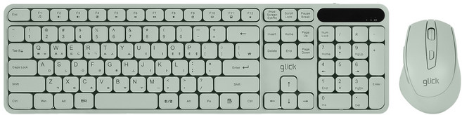 지클릭커 OFFICEPRO 사일런트 L 무소음 무선 키보드 + 마우스 세트, 그린, WMK70, 인체공학