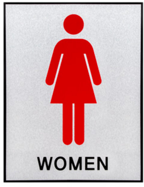 아트사인 부착식 알루미늄 여자화장실 표지판 대형, WOMEN, 1개