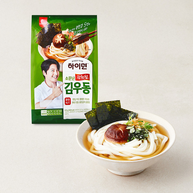 하이면 소문난 광천김 김우동 2인분, 410g, 1개