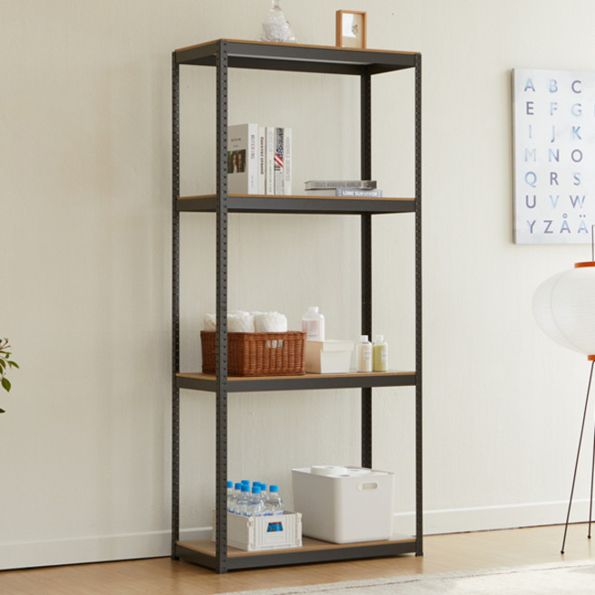 Tres Belle 小型組裝式鐵製角鋼層架, 深灰色, 4層