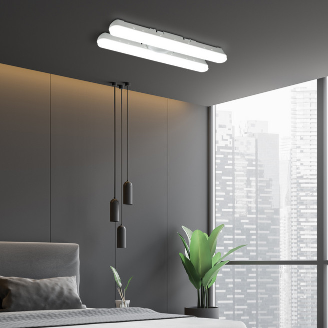 은가비 스키등 60W LED30W+30W 일자등 십자등대체품 주방 방등 거실등 칩 국내산 플리커프리 천장등, 주광색 하얀빛