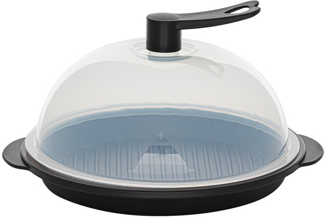 원형 플레이팅 접시 + 푸드커버 세트, 샌드블랙, 1개