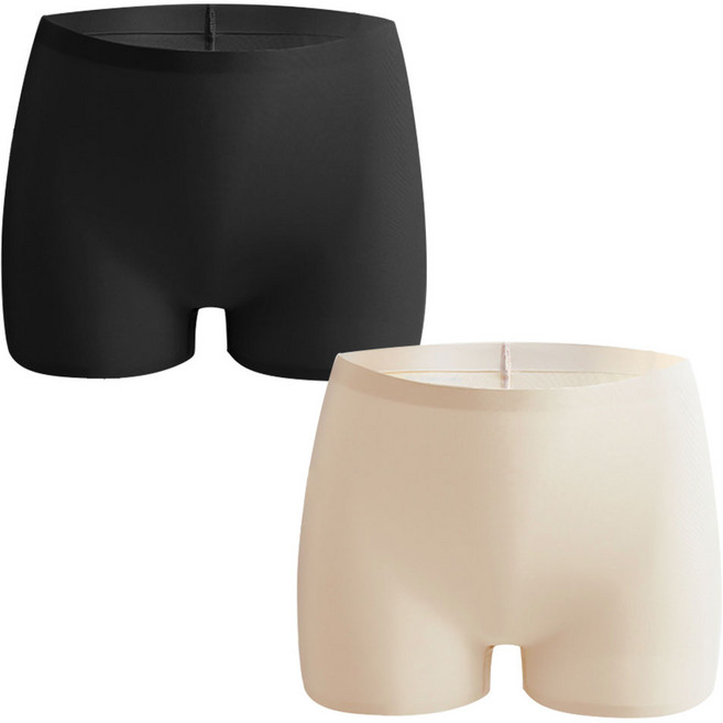 AnotherD 無痕四角內褲 2件組, 黑色, 膚色