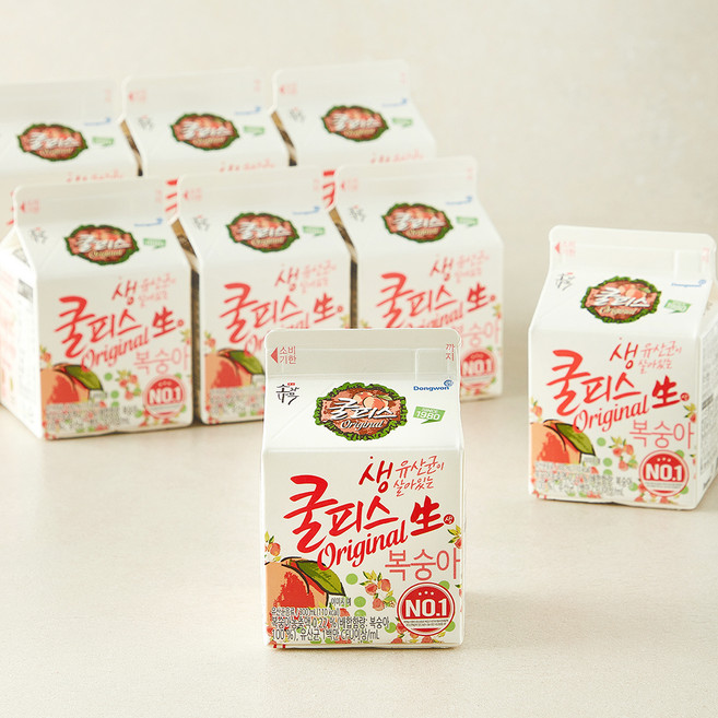 소와나무 동원 살아있는 생유산균을 담은 더 신선한 쿨피스 복숭아, 8개, 1개입, 300ml