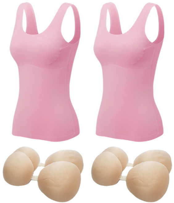 솔레일 여아용 학생 무봉재 노와이어 심리스 브라런닝 U형 + 추가패드 세트 2p