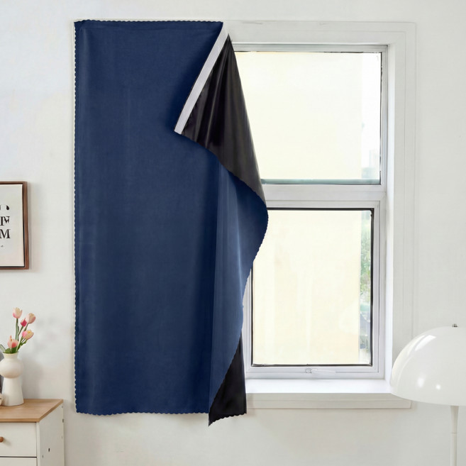 제이에스맘 붙이는 창문형 무타공 벨크로 암막커튼