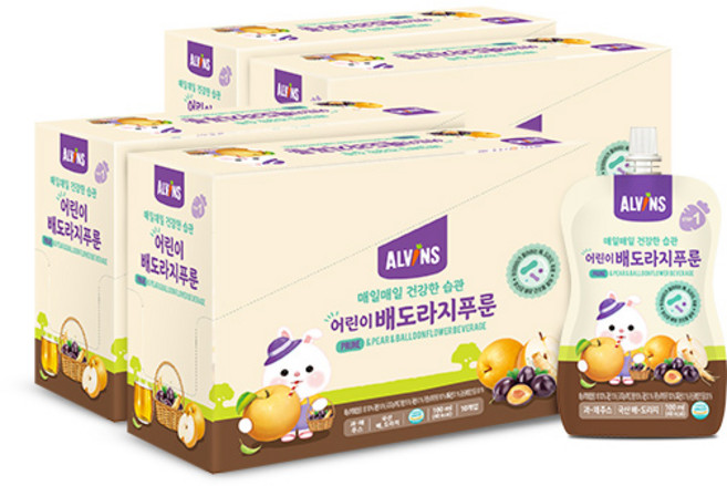 엘빈즈 매일매일 건강한습관 배도라지푸룬 100ml 10p, 1L, 4개