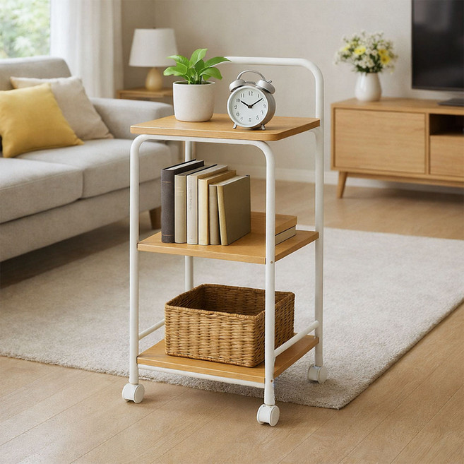 가구느낌 라파 선반 500, 네추럴화이트, 3단