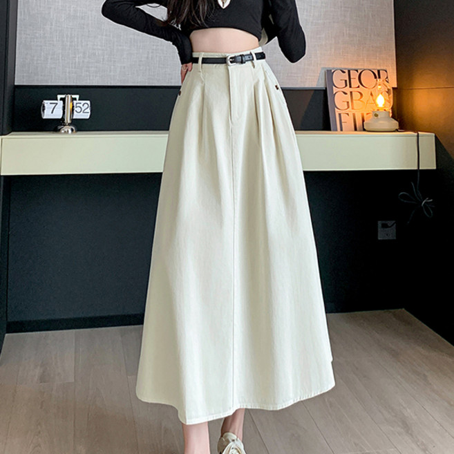 포플러앤씨 여성용 신티마스 A라인 롱 스커트 P26SPSK010709
