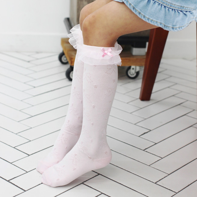 키즈퓨처 여아용 오프라 레이스 니삭스