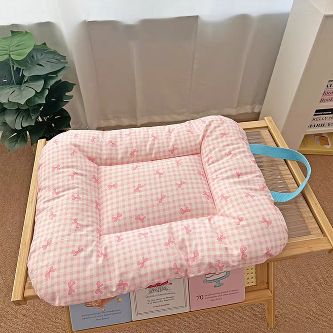 데이소이 반려동물 리본 손잡이 방석매트, 03 핑크, 1개