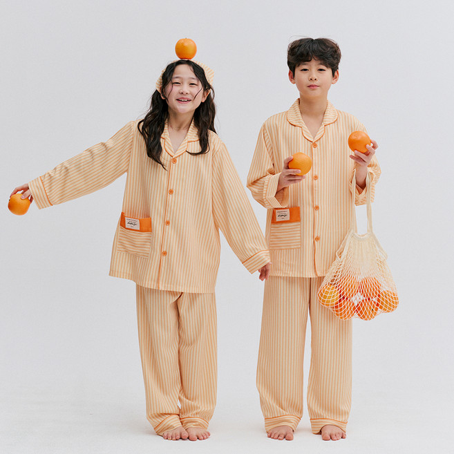 엠엠즈 키즈 써니글로우 실크핏 긴팔 파자마 상하의 세트