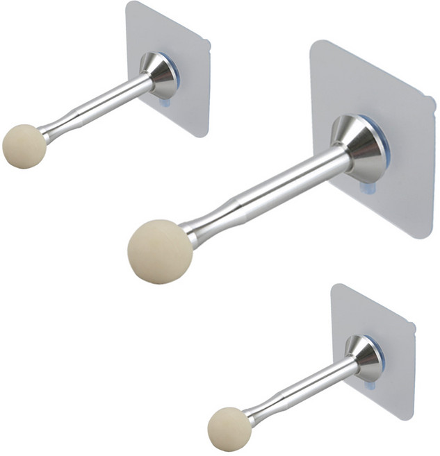 무타공 동그리 도어스토퍼, 실버, 3개