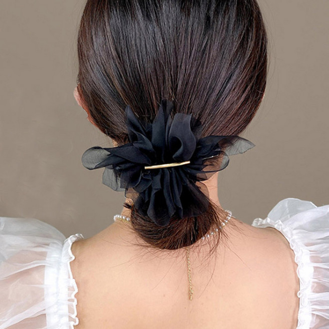 젤루나 스프링 쉬폰 플라워 클립 머리핀 LH-168