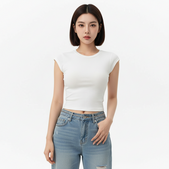 MARKETPIA 女款無袖交叉露背短袖T恤