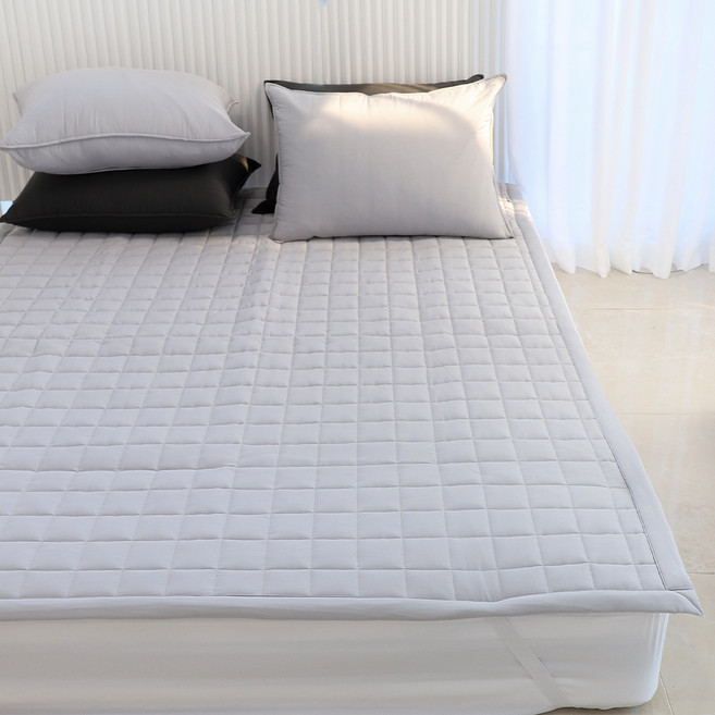 이불넷 알러지케어 킹시리즈 패밀리 고정밴드형 누빔 침대패드, 그레이