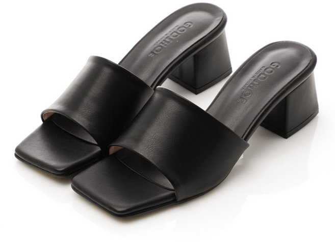 갓슈 여성용 비게인 토오픈 미들힐 뮬 5cm