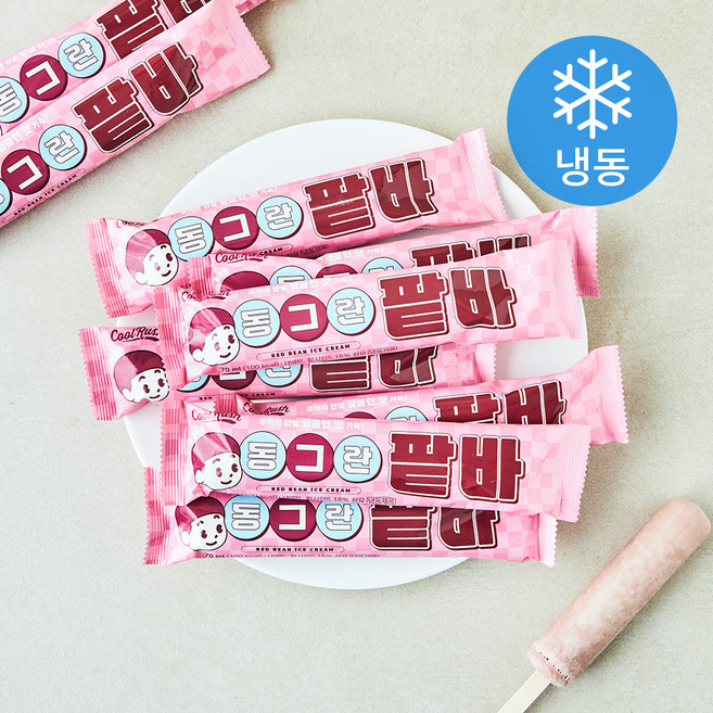 동그란 팥바 막대 아이스크림 (냉동), 10개, 1개입, 70ml