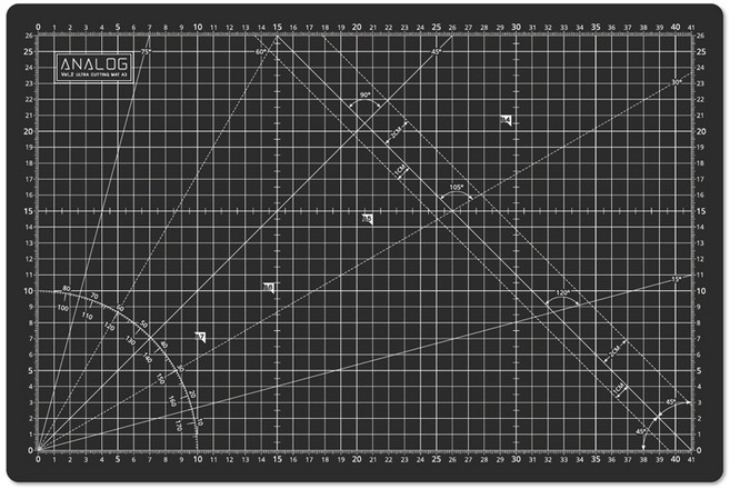 ANALOG LIFE 雙面自癒彩色切割墊, 黑色 + 灰色