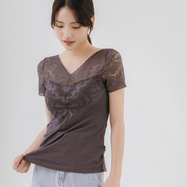 라라슬림 실크 코튼 티블라우스