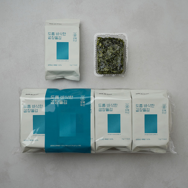 오복수산 국내산 도톰 바삭 곱창돌김, 3g, 8개