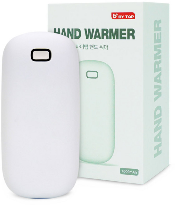 바이탭 보조 배터리 겸용 충전식 핸드 워머, 화이트