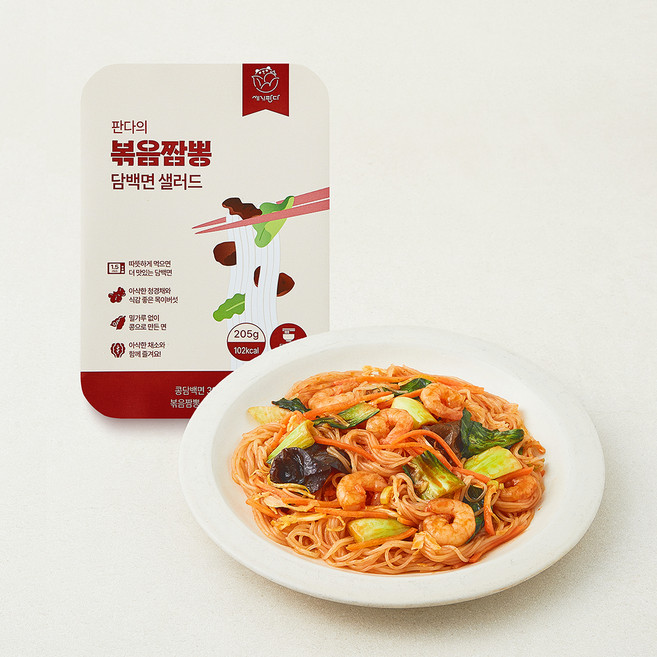 세끼판다 판다의 볶음짬뽕 담백면 샐러드, 205g, 1개