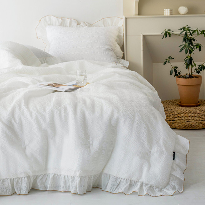 헬로우슬립 그레이스 오가닉 순면 인견 시어서커 차렵이불 세트