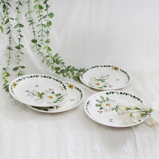 로얄에식스 목련 본차이나 8인치 원형 접시, 4개, 접시 4p, 혼합색상