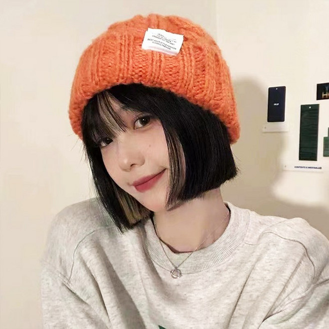 미다미 퍼쏘 태그 꽈배기컬러 따뜻한 패션 비니뜨개모자 1479