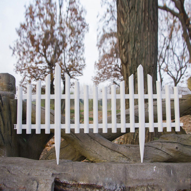 Lifesweet 簡約白色花園花壇圍欄 組裝式柵欄 02 插入式 中型 2入, 單一顏色